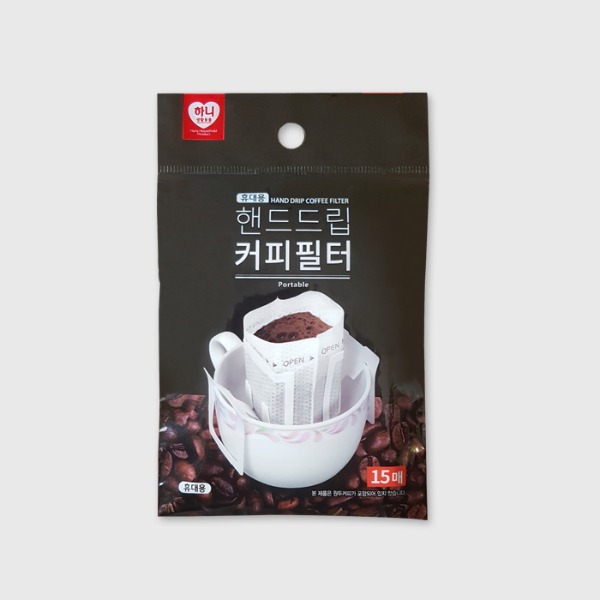 하니 휴대용 핸드드립 커피필터 15매입 - 상품 이미지