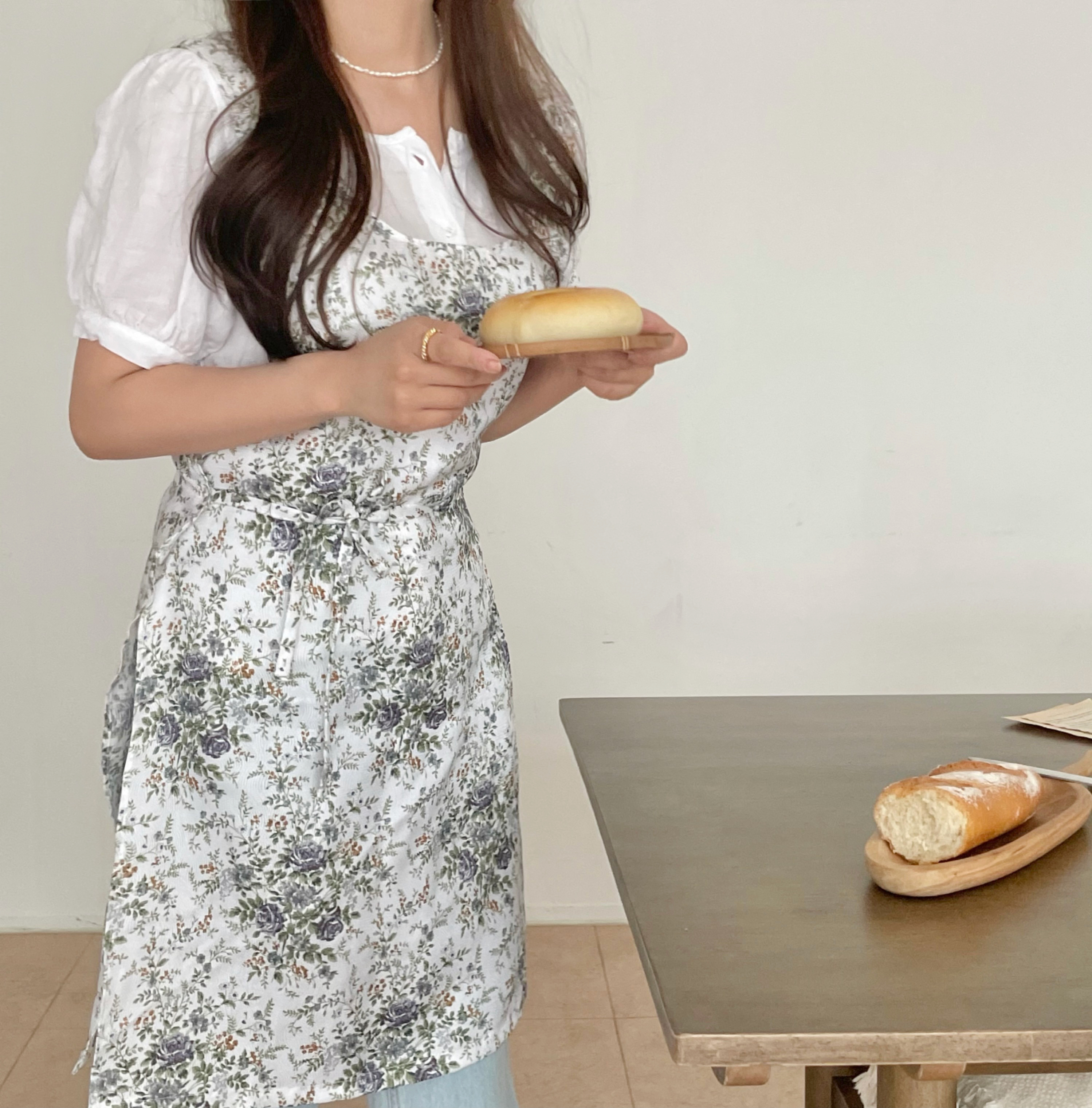 아미앙스 앞치마 예쁜 어린이집 카페 주방 인견 에이프런 이미지 6
