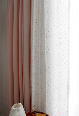 바람꽃 거즈 여름 아이방 맞춤제작 빈티지 꽃무늬 하늘하늘 속커튼