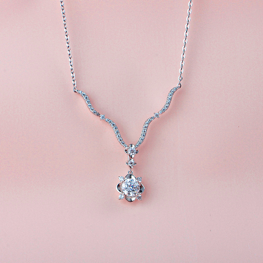3부 5부 다이아 목걸이 천연 GIA 프러포즈 연꽃 결혼 예물 기념일 선물 - 상세 이미지 5