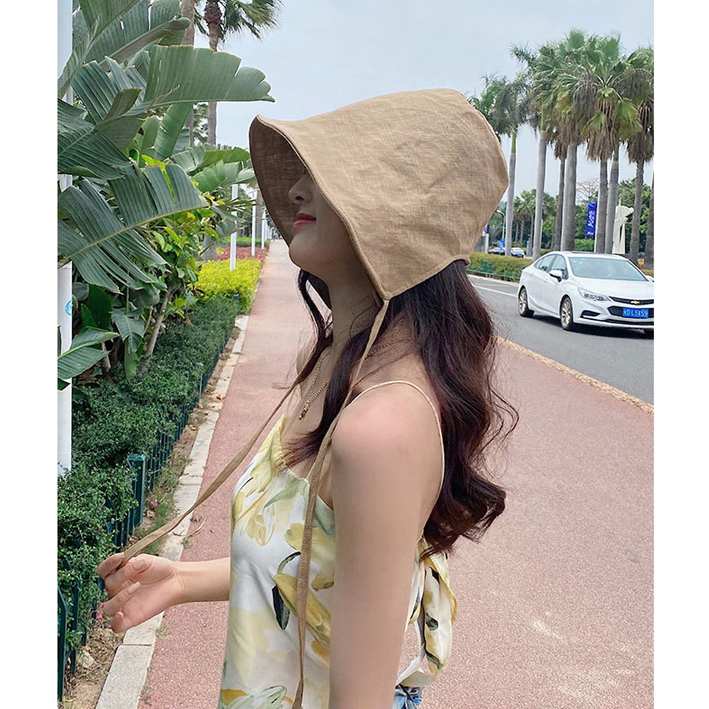 여성 보넷모자 린넨 보닛햇 여름 벙거지모자 버킷햇