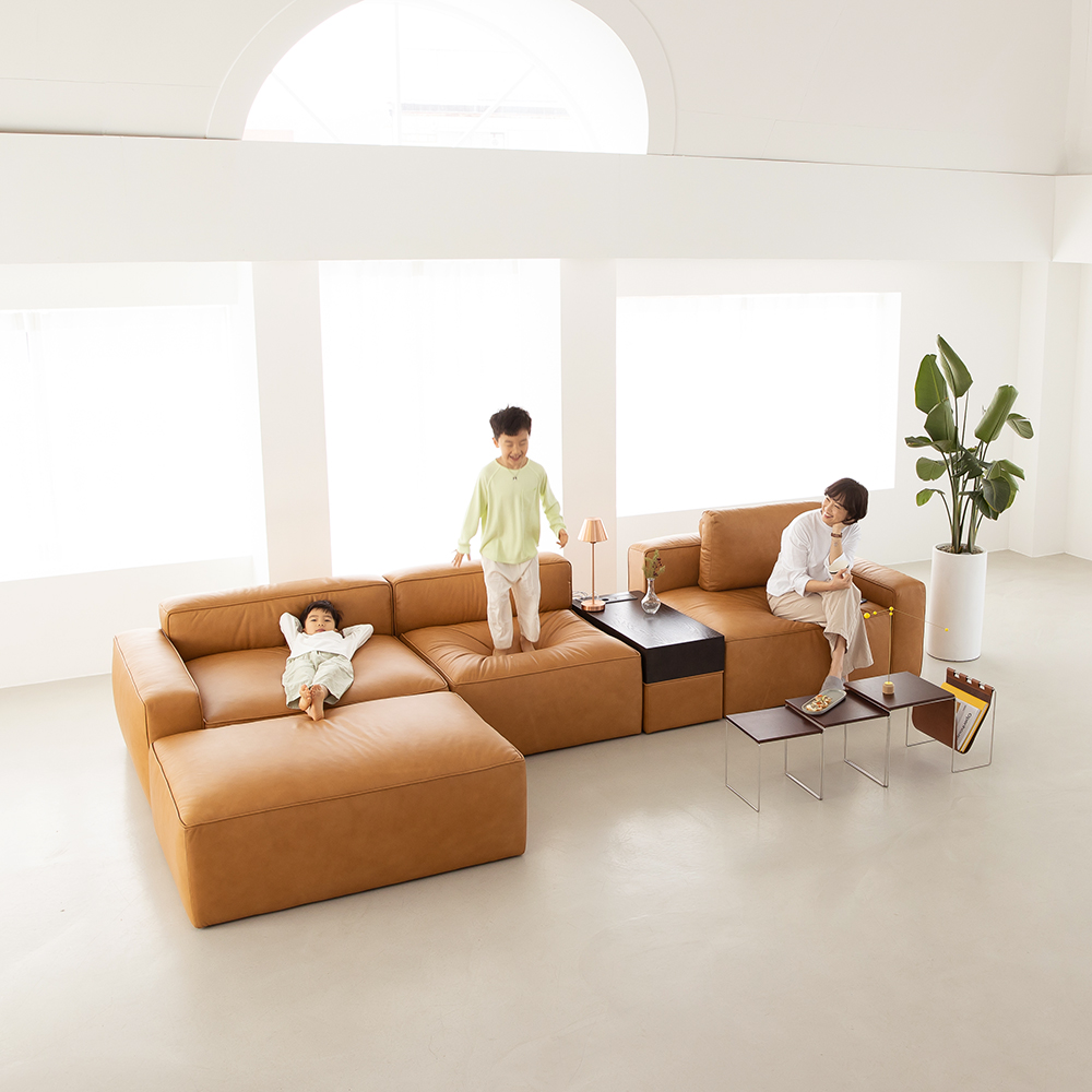 PH1 이태리 내추럴 통가죽 천연면피 전체가죽 A+A 2460 SIZE 4인소파