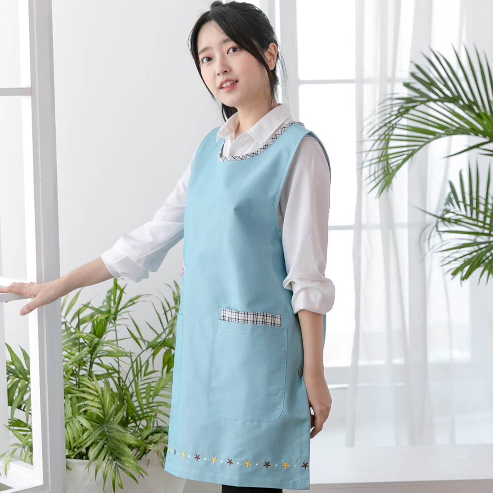 큰주머니 나비꽃 원피스앞치마 어린이집교사 앞치마 선생님 교회 빅사이즈 보육실습 요양원