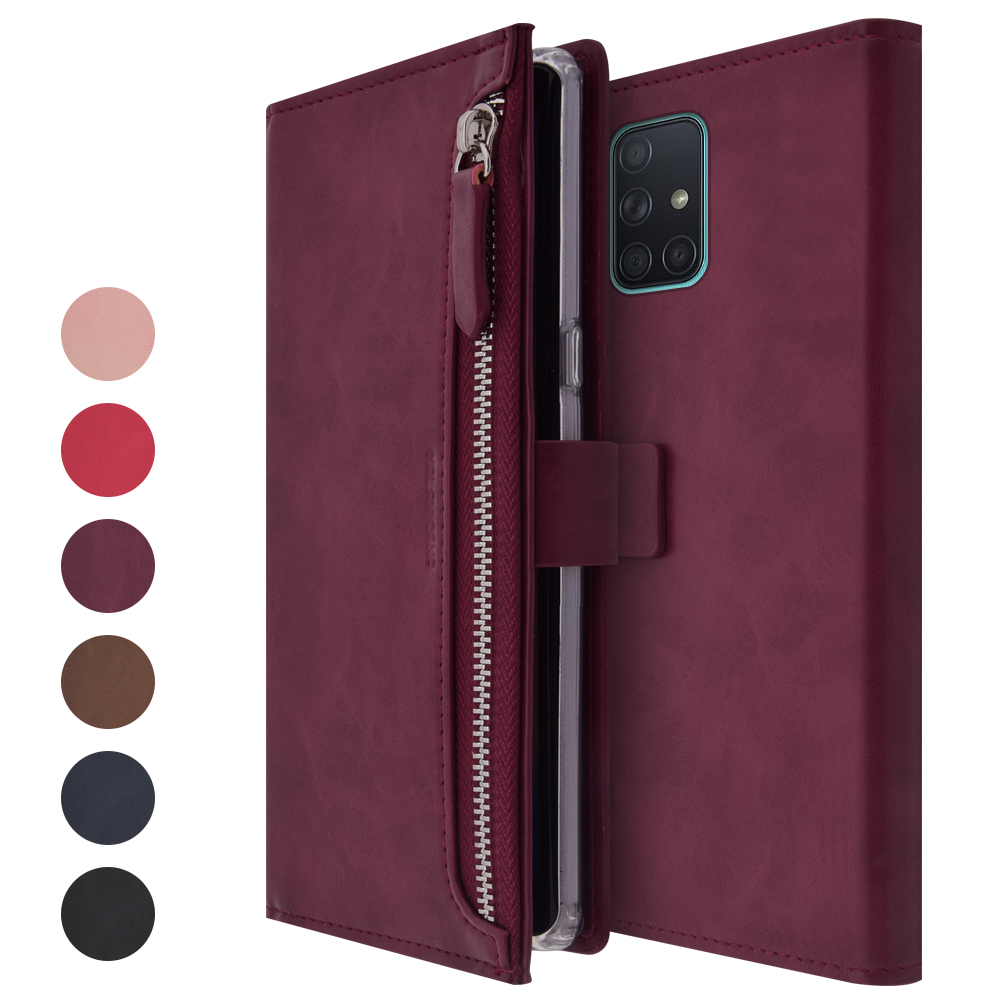 갤럭시 퀀텀 A71 5G 지갑형 다이어리 휴대폰 케이스 와인 - 상품 이미지