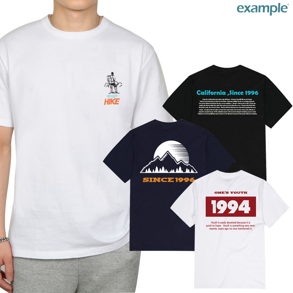 남녀공용 30수 면 라운드 오버핏 프린팅 반팔 티셔츠 추천 8종 - 상품 이미지