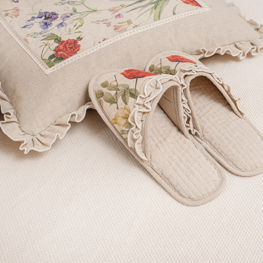 마벨로제 플라워 린넨 사계절 3인 쇼파패드 미끄럼방지 소파매트 깔개