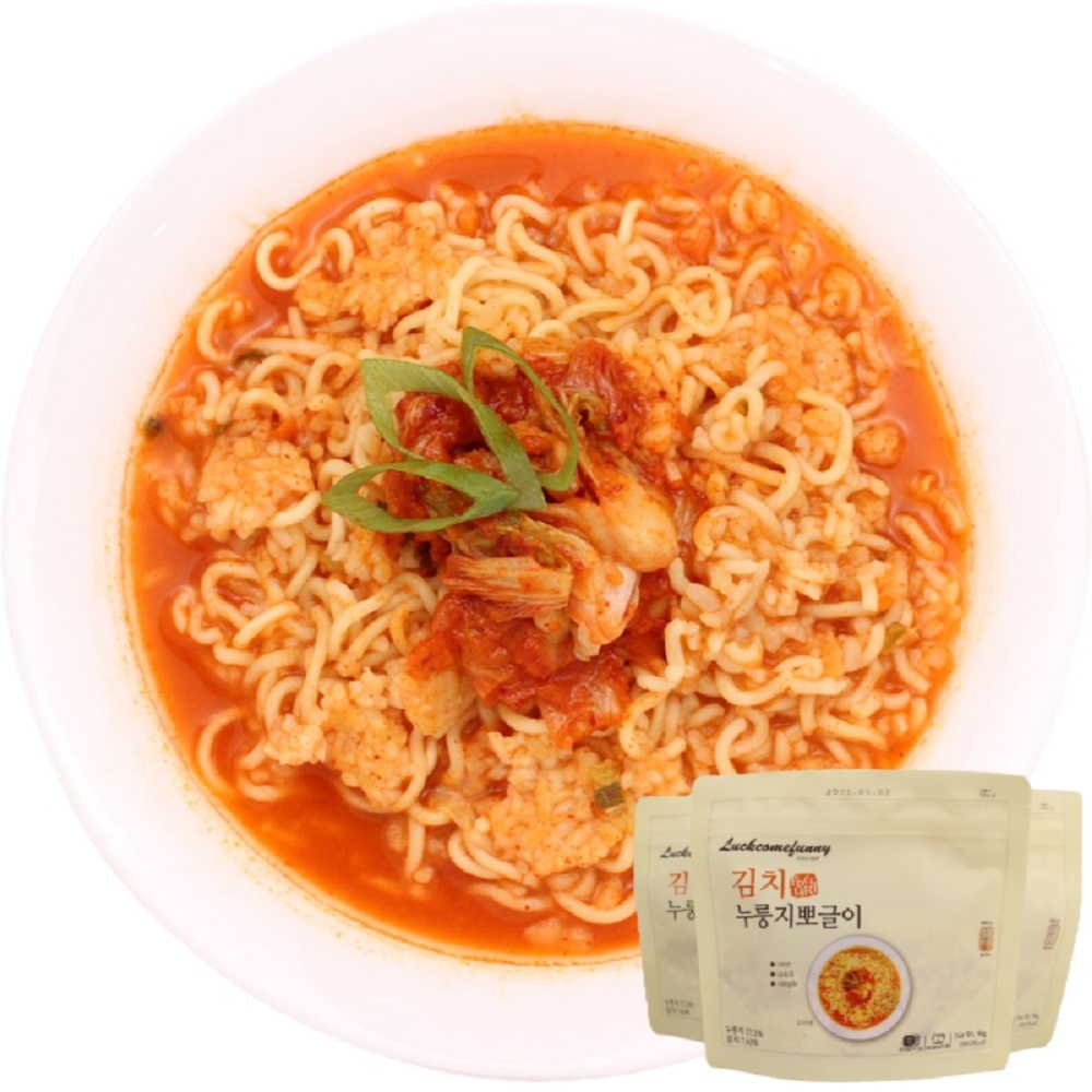 김치 누룽지 뽀글이 라면밥 캠핑 한끼식사 비상식량 90g - 상품 이미지