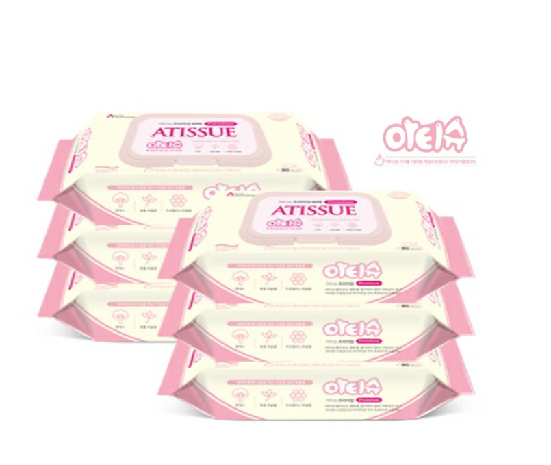 아티슈 물티슈 프리미엄 영유아용 캡형 80매 6팩