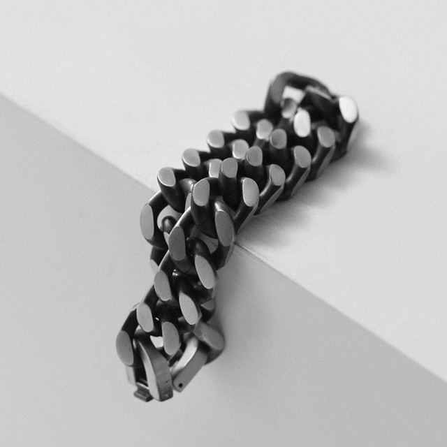 러프한 써지컬스틸 체인 남자 버클 팔찌 15mm 이미지 6