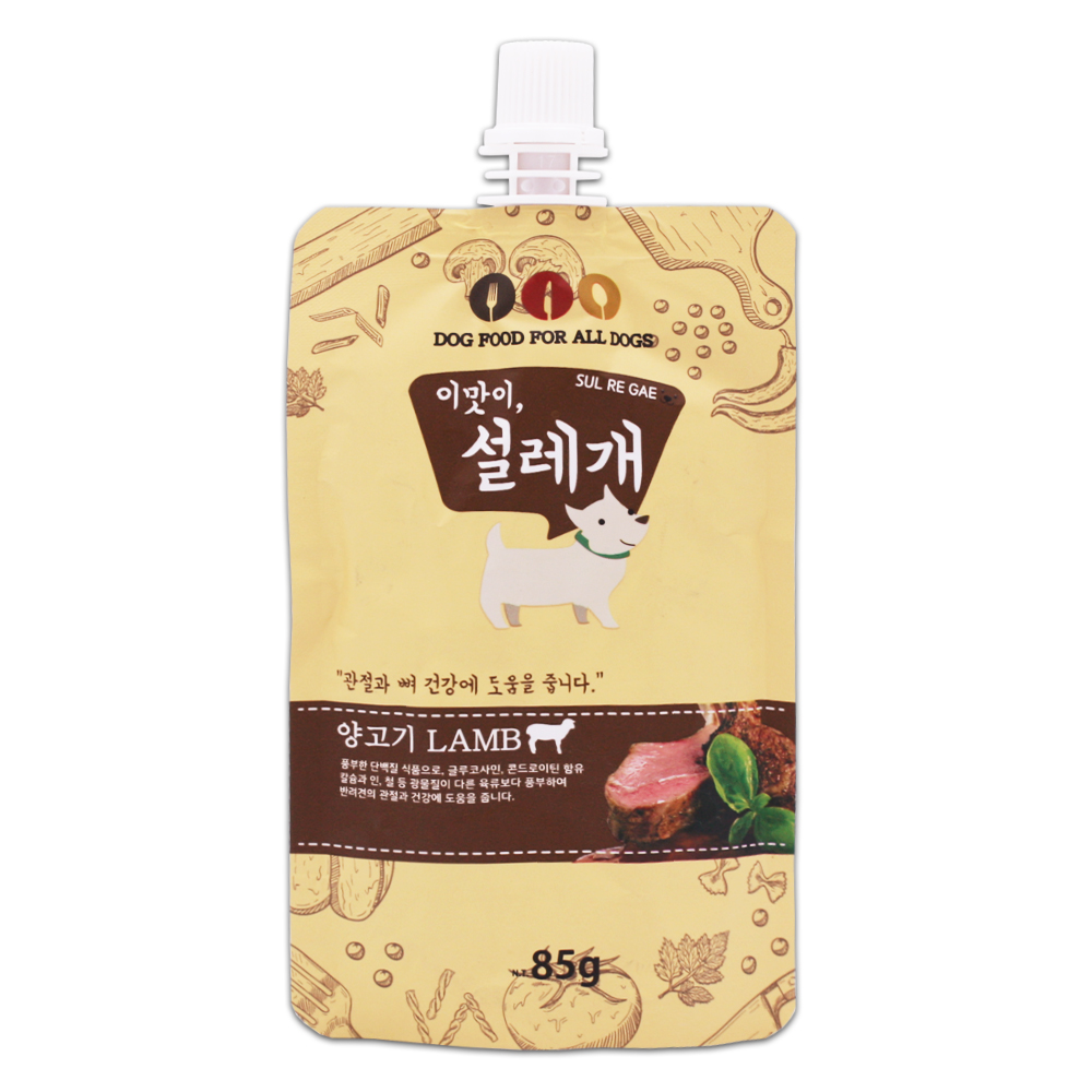 헬로도기 설레개 설레게 강아지츄르 강아지캔 통조림 파우치 짜먹는간식 양고기, 85g, 1개 - 메인 이미지
