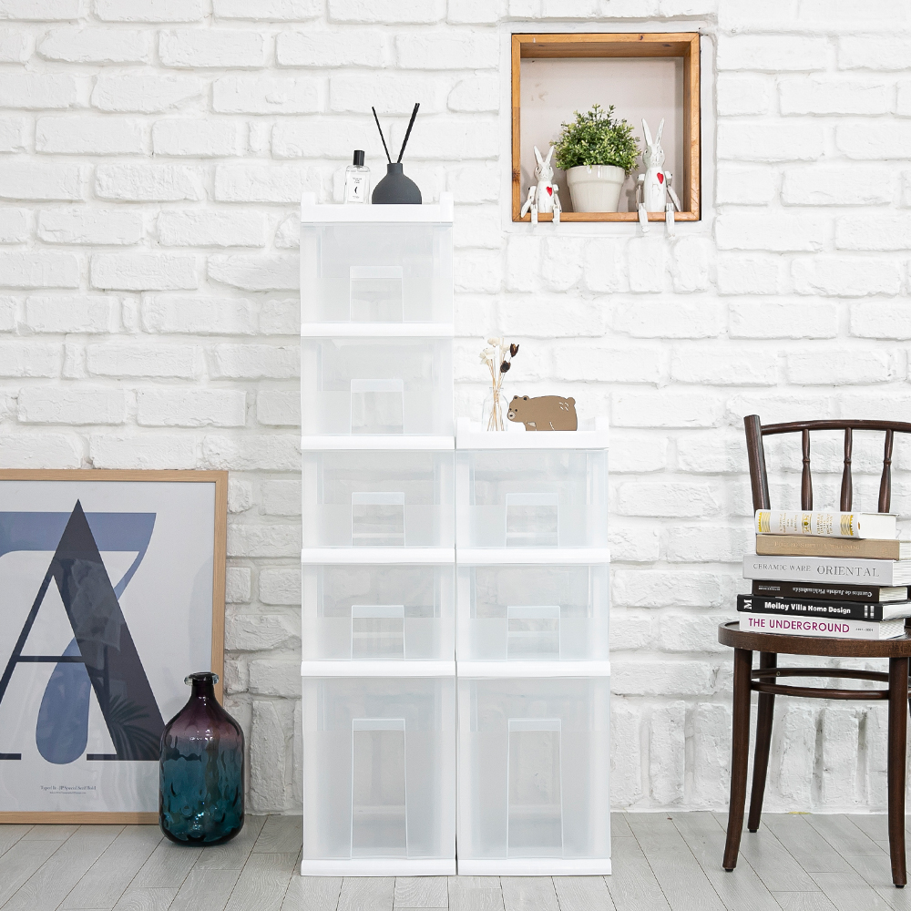 플라팜 틈새 좁은 플라스틱 서랍장 투명 슬림 수납장 소형 2단