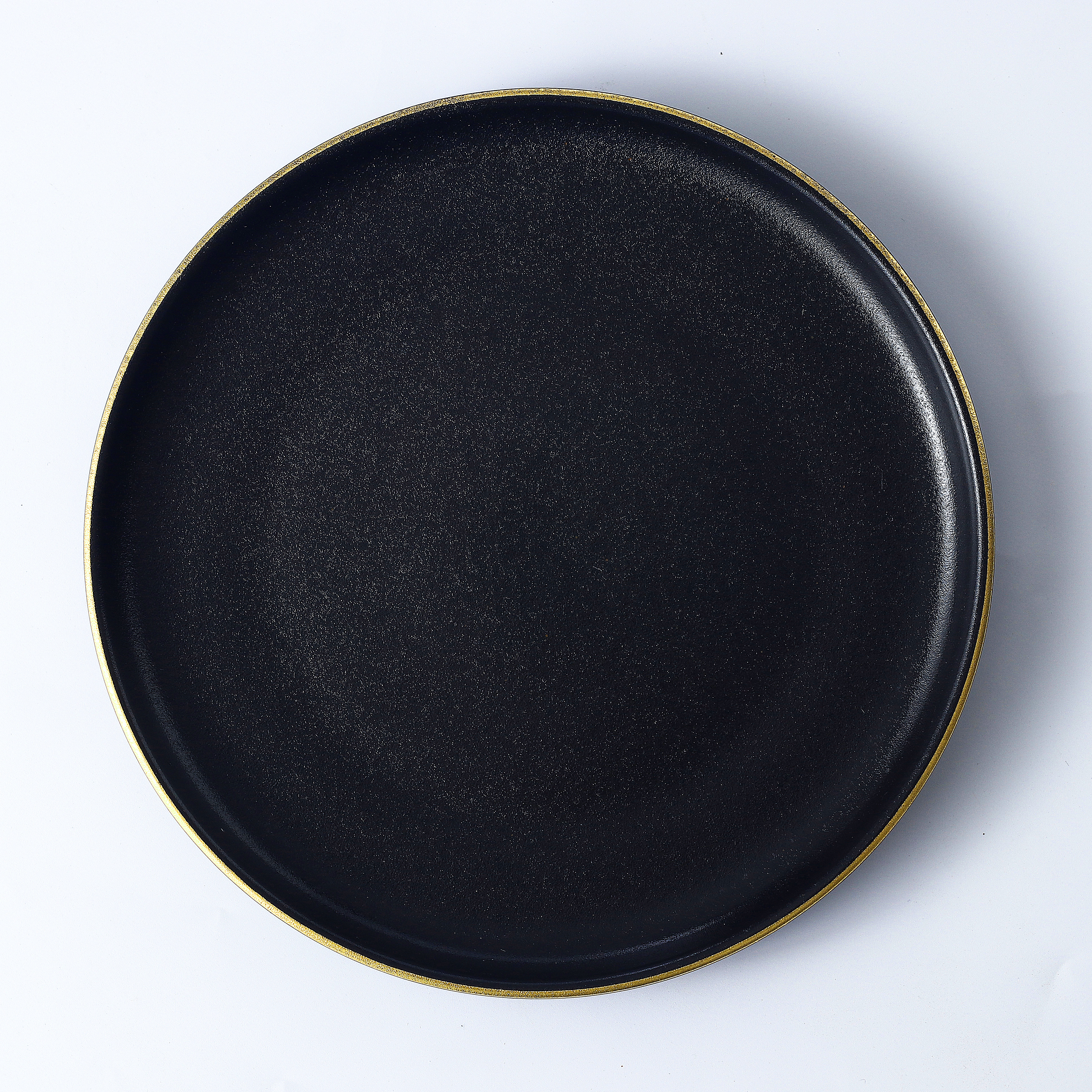 SELBY 매트블랙 골드라인 엣지 원형 스테이크 접시 25cm - 상세 이미지 3