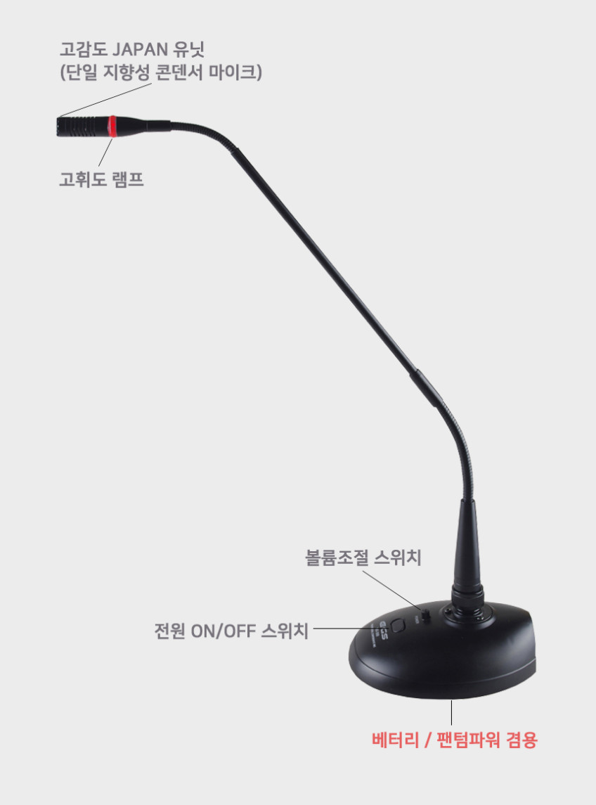 카날스 구즈넥마이크 강대상 설교용 강의용 강의실 회의실 회의용 교회 마이크 판매처 상세 정보 이미지 2