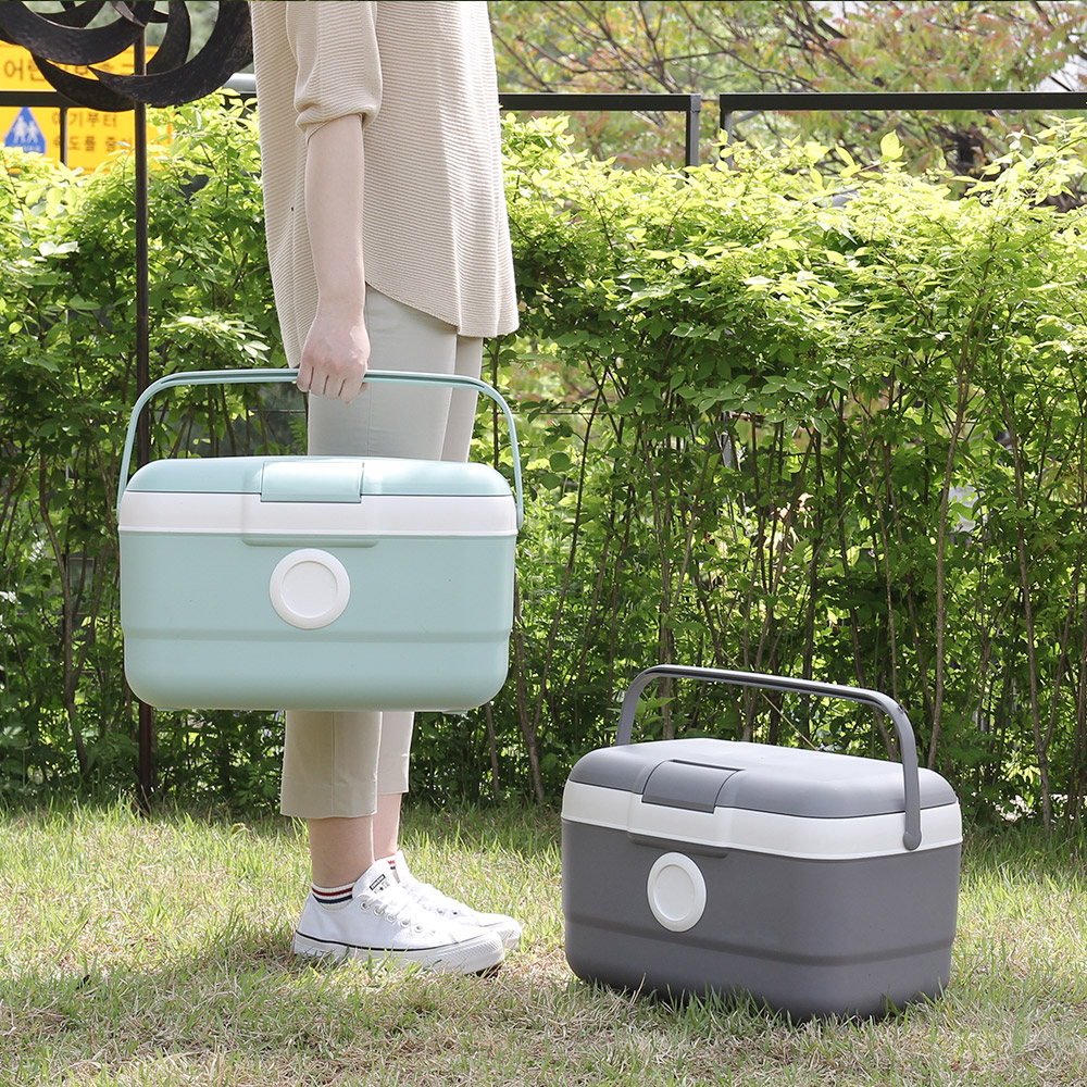 캠핑 차량용 차박 쿨러백 런치백 보온 보냉 낚시 도트 아이스박스 25L