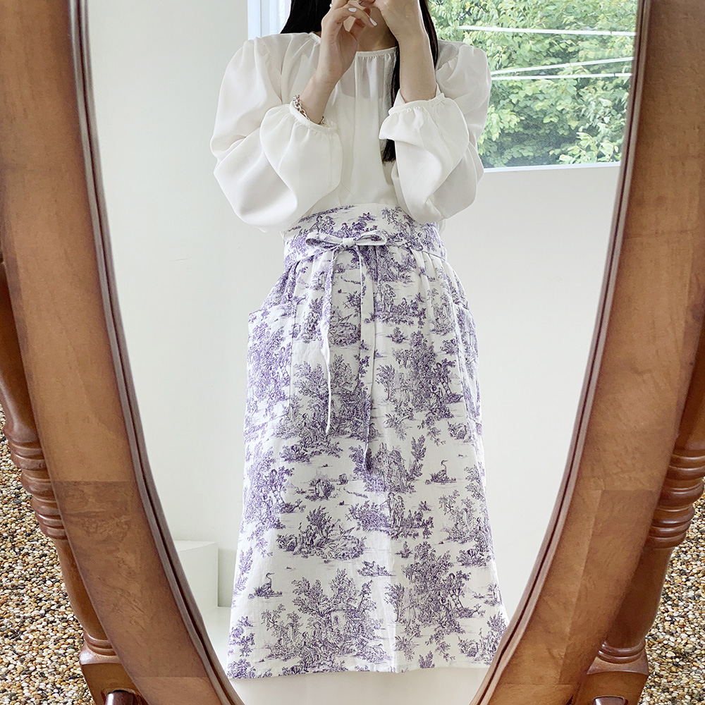 한스데이 하프 에이프런 어린이집 유치원교사 플로리스트 예쁜 허리 앞치마 하프 가드닝핑크