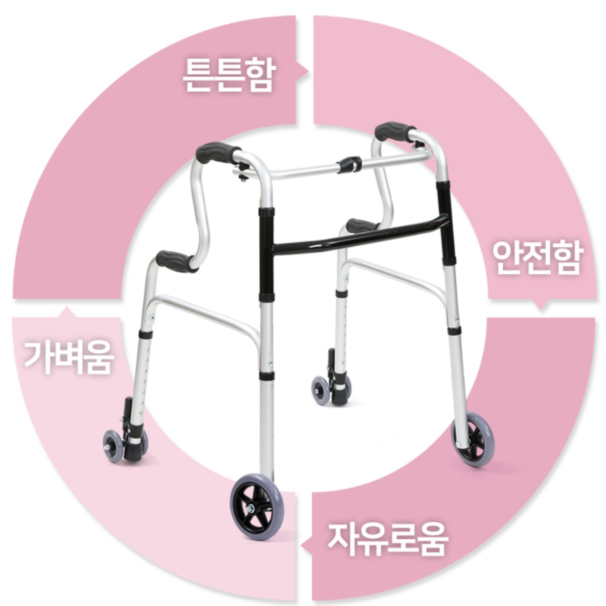 환자보행기 어르신 워커 기 재활워커 병원워커 노인카트 할아버지 할머니 구루마 걸음보조기 - 상세 이미지 4