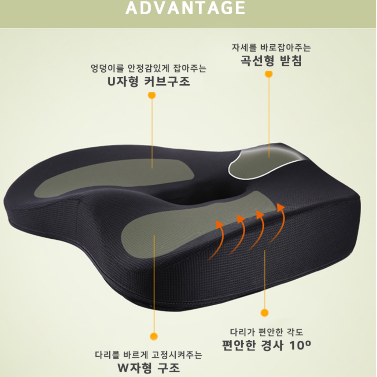 두꺼운 운전자 두툼한 높은 방석 편한 운전 방석 키높이 방석