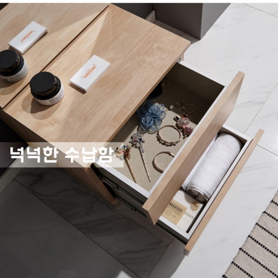 전신거울화장대 화이트 화장대 키큰 모던화장대 서랍장 겸 안방 원룸 폭 좁은 슬림 소형 - 상세 이미지 5