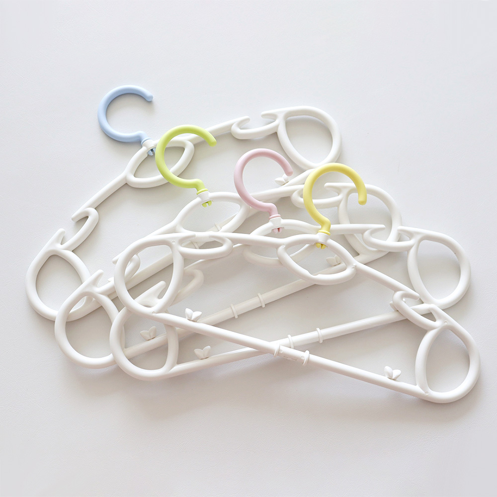 뉴코코맘 360도 회전 아기옷걸이 8P 길이조절 새싹 유아옷걸이 어린이 신생아 바지걸이