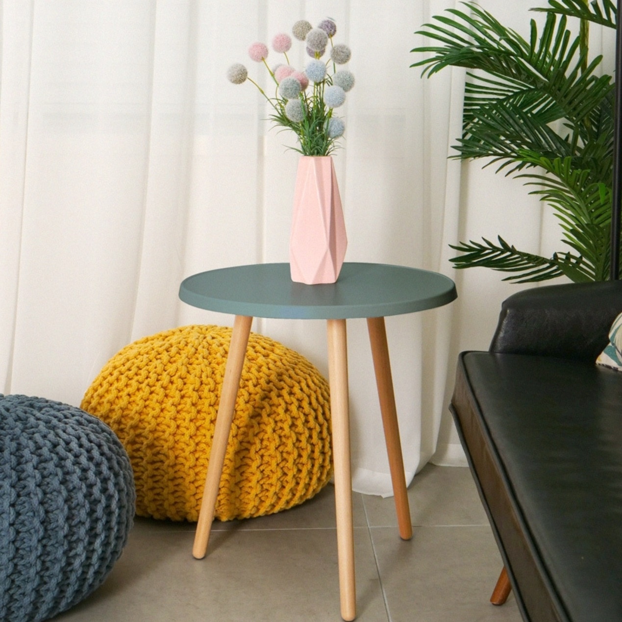 작은테이블 거실용탁자 원형 미니티테이블 엔틱 높은 쇼파 테이블 원룸 원목 우드 나무