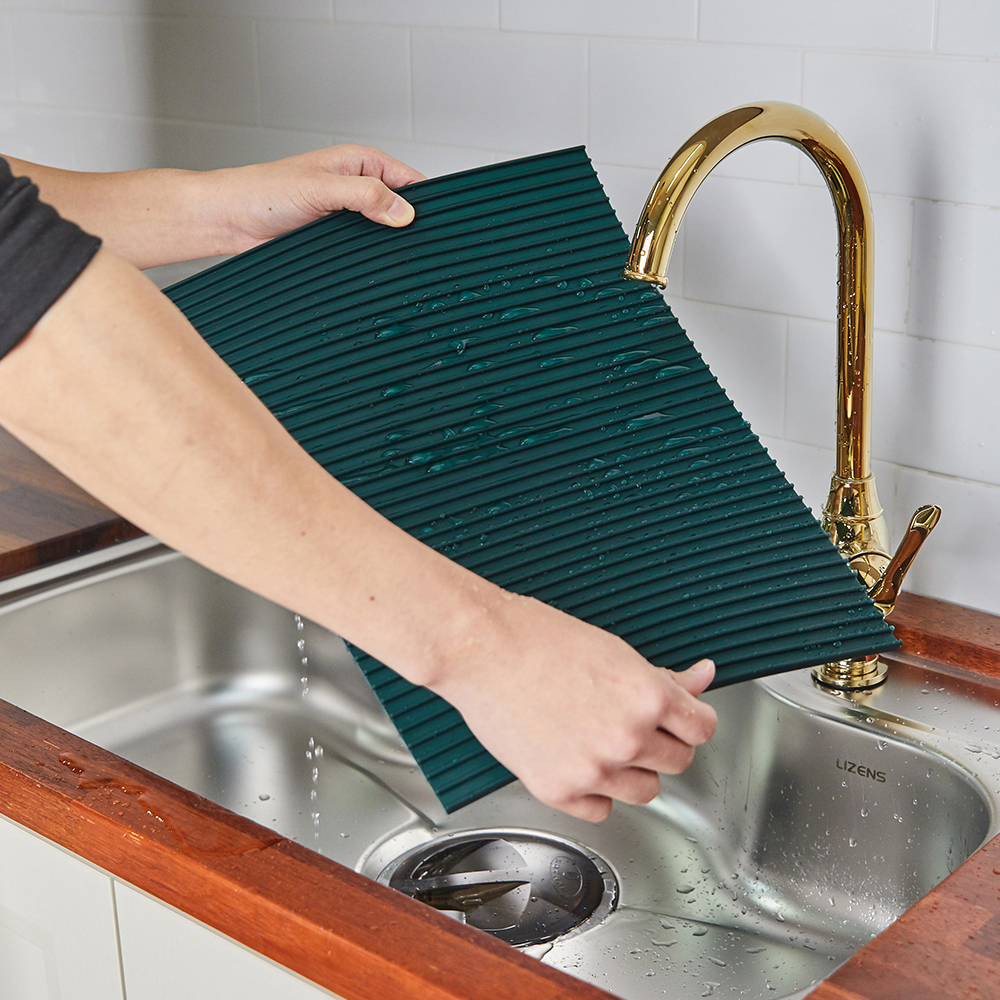 국산 플라이토 실리콘 식기 건조대 싱크대 주방 미니 드라잉 롤 매트 컵 그릇 설거지 접이식 거치대