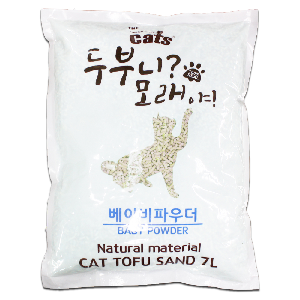 더캣츠 먼지없는 두부니모래야 고양이응고형모래 베이비파우더향, 7L, 1개 - 상품 이미지