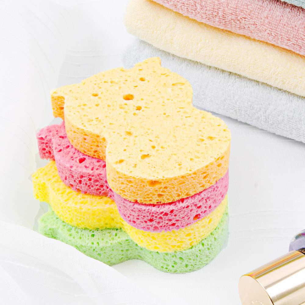 예꼬맘 아기 목욕 스펀지 4개입 신생아 유아 순식물성 샤워 클렌징 출산 용품