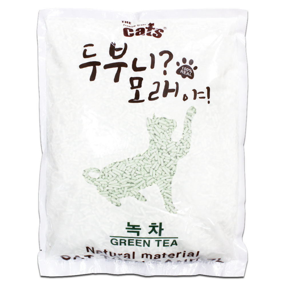 더캣츠 먼지없는 두부니모래야 고양이응고형모래 녹차향, 7L, 1개