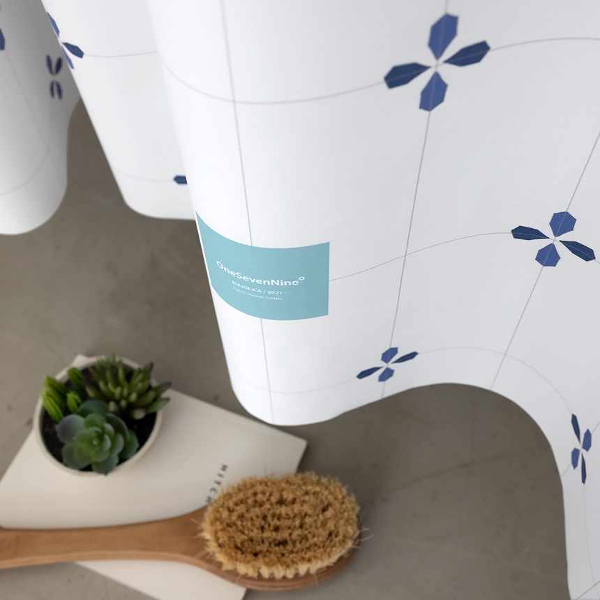 원세븐나인 마욜리카 M 호텔 방수 패브릭 욕실 샤워커튼 샤워 부스 파티션 커튼봉