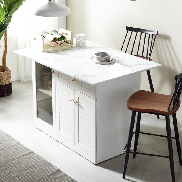 인조대리석 아일랜드 식탁 렌지대 아이랜드 미니 홈카페 테이블 좁은 주방식탁 간이 조리대