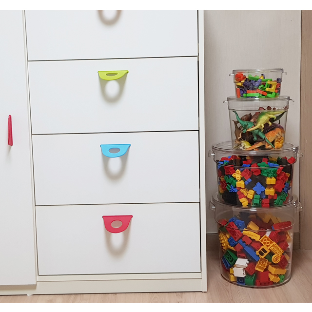 스케치룸 원형 투명 정리함 장난감 레고 원형 토이박스 냉장고 투명 용기 뚜껑형