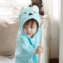 유아비치가운 아기 샤워 목욕 가운 샤워타올 키즈 후드 판초 기린