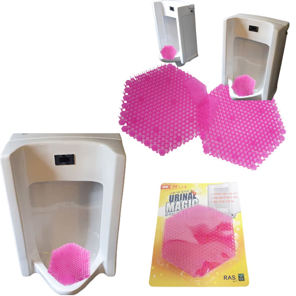 남자 소변기 탈취제 2개입 공중 공공 화장실 냄새 악취 제거제 암모니아 소변튐 요석 방지