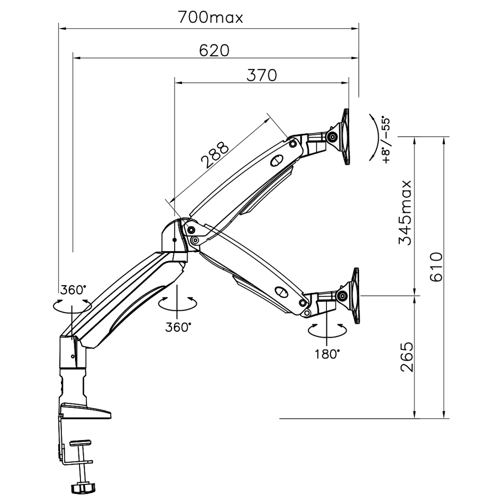 모니터 브라켓거치대 VM- F100A 모니터암 22-35인치 3-9kg - 상세 이미지 3