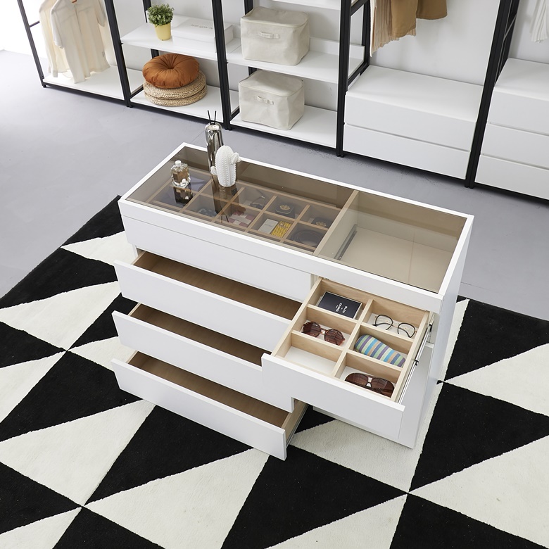 단테 악세사리장 아일랜드 시계 유리 서랍장 1200