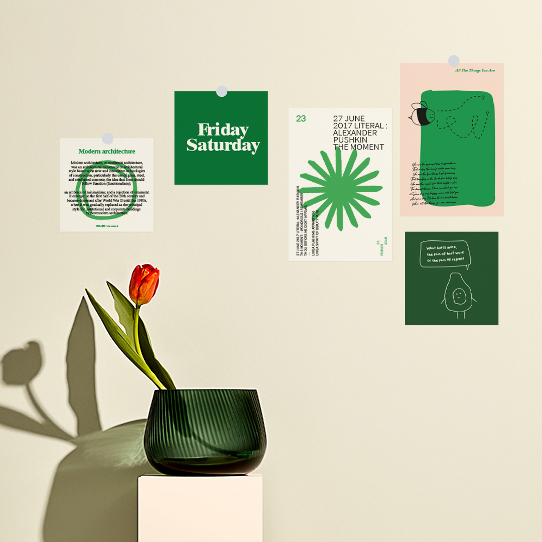 그린 인테리어 엽서 미니포스터 내추럴인테리어 컬러포스터 플랜테리어 GREEN - 상세 이미지 3