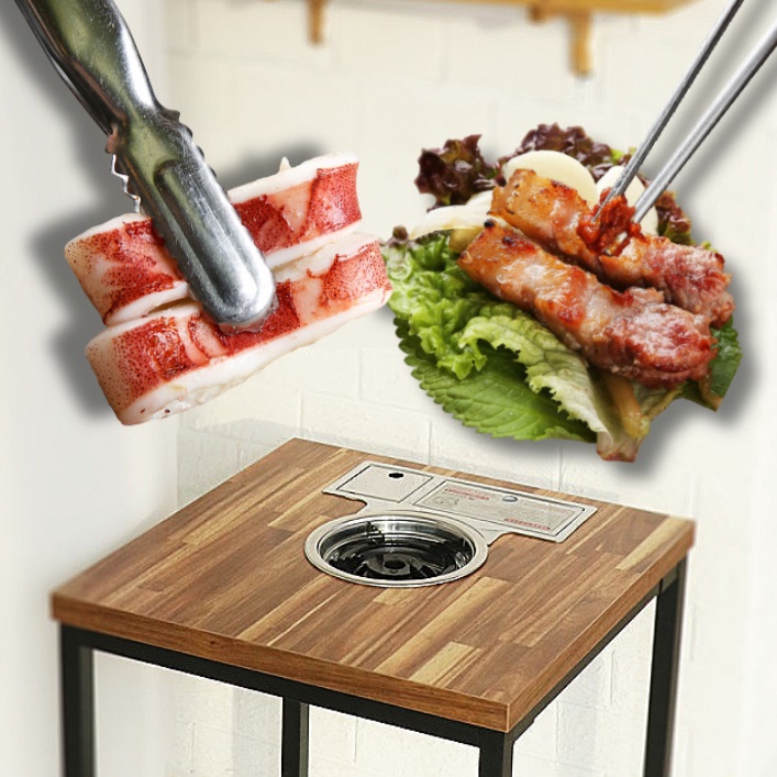 1인용 가정용 고기 불판상 미니 불판 식탁 소형 고기집 테이블 2인용 고깃집테이블 김건모