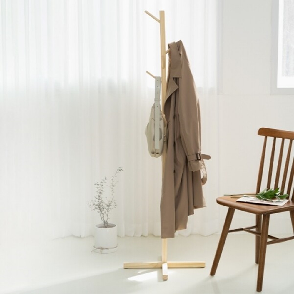 세우는 스텐드 옷걸이 원목 행거 벽 코트 모자 걸이 의류 사무실