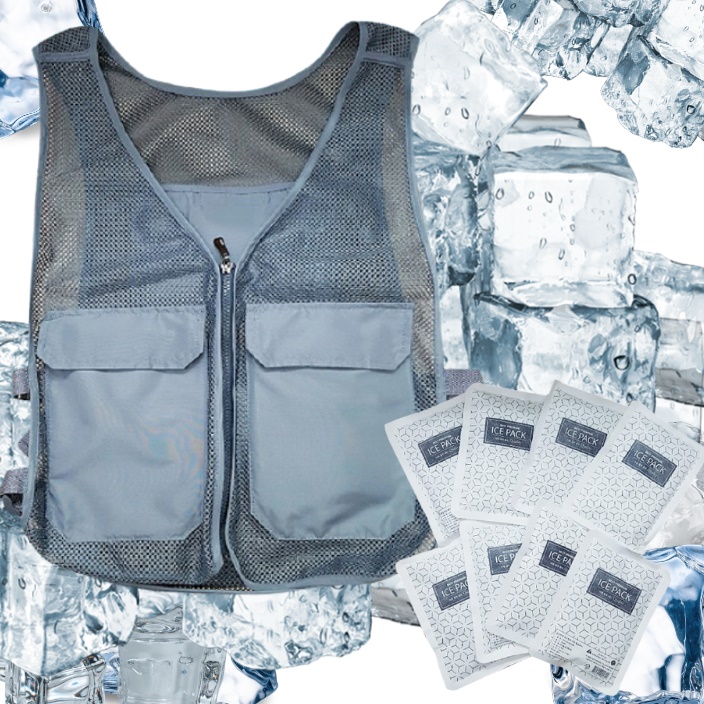 특수 기능성 냉각 얼음조끼 냉감 아이스 팩 쿨링 배달 냉 조끼 여름용 냉풍 냉방 쿨조끼