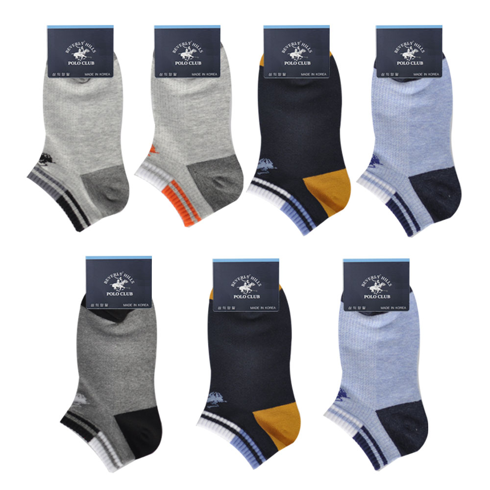 비버리힐즈폴로클럽 어린이 남아 발목 망사 스니커즈 양말 7켤레 (3세-12세) - 상세 이미지 2
