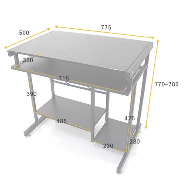PC방책상 소형 컴퓨터 책상 중학생책상 피시방 게임 게임용 게이밍 전용 거실 얇은 심플