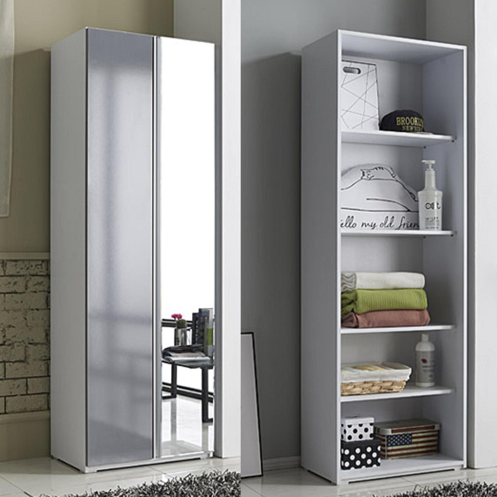 양문형 간이 도어장 600 전면 전신거울 시스템수납장 인테리어수납장 여닫이수납장 수납정리장 - 상품 이미지