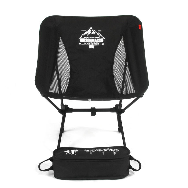 빈슨메시프 듀랄루민 백패킹체어 휴대용 등산 낚시 캠핑의자 경량 메쉬 블랙, 1개