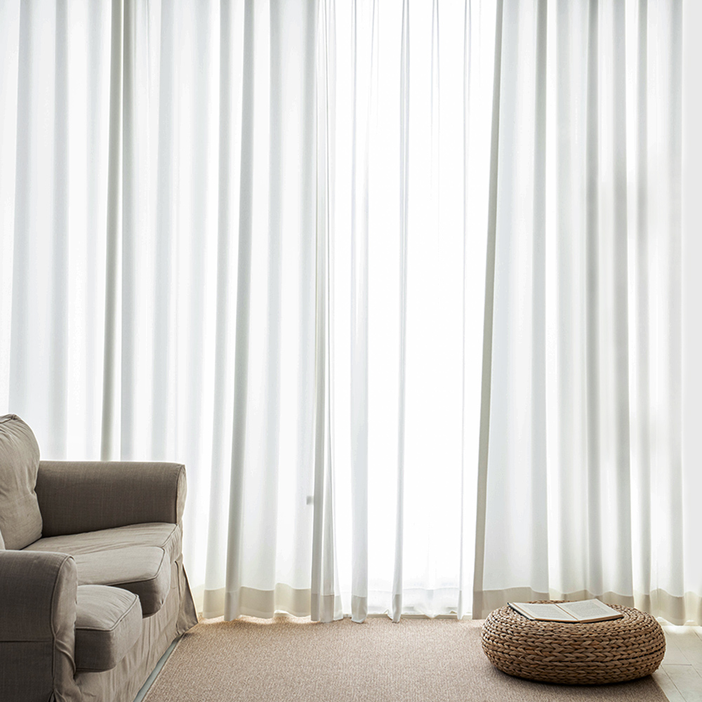 소르르 이지클린 화이트 암막커튼 나비주름 맞춤제작 70x160