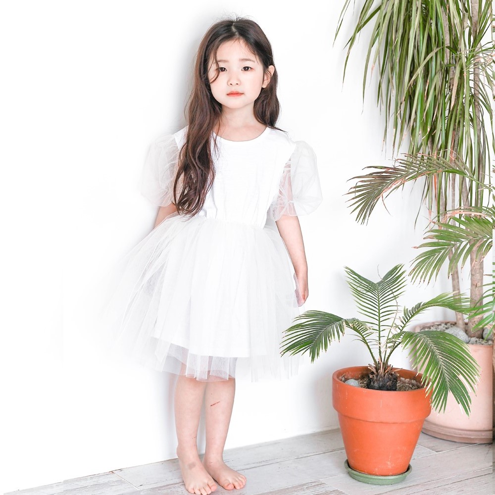 일리엔 공주님 튜튜샤 원피스 여아 아동 핑크 민트 아이보리 스트라이프 망사소매