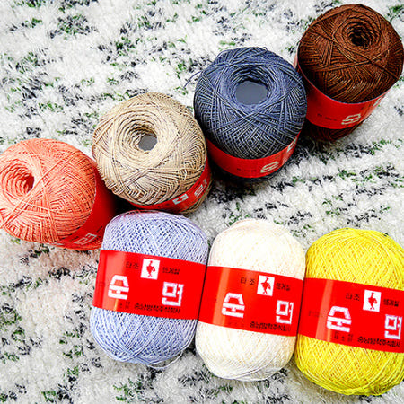 충남방직 구정뜨개실 30수 타조뜨개실 순면 레이스 커튼