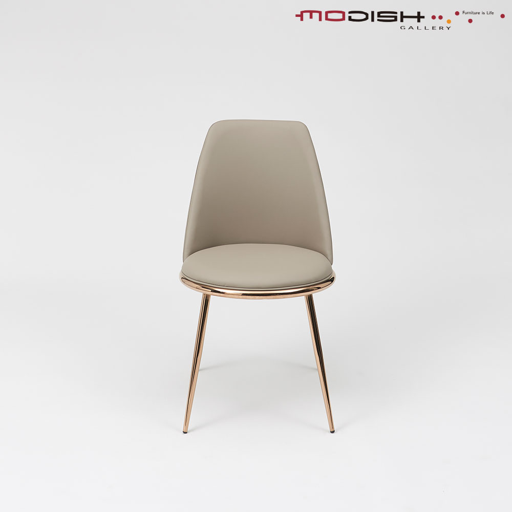모디쉬갤러리 피오니 가죽 식탁의자 로즈골드 스틸 카페 체어