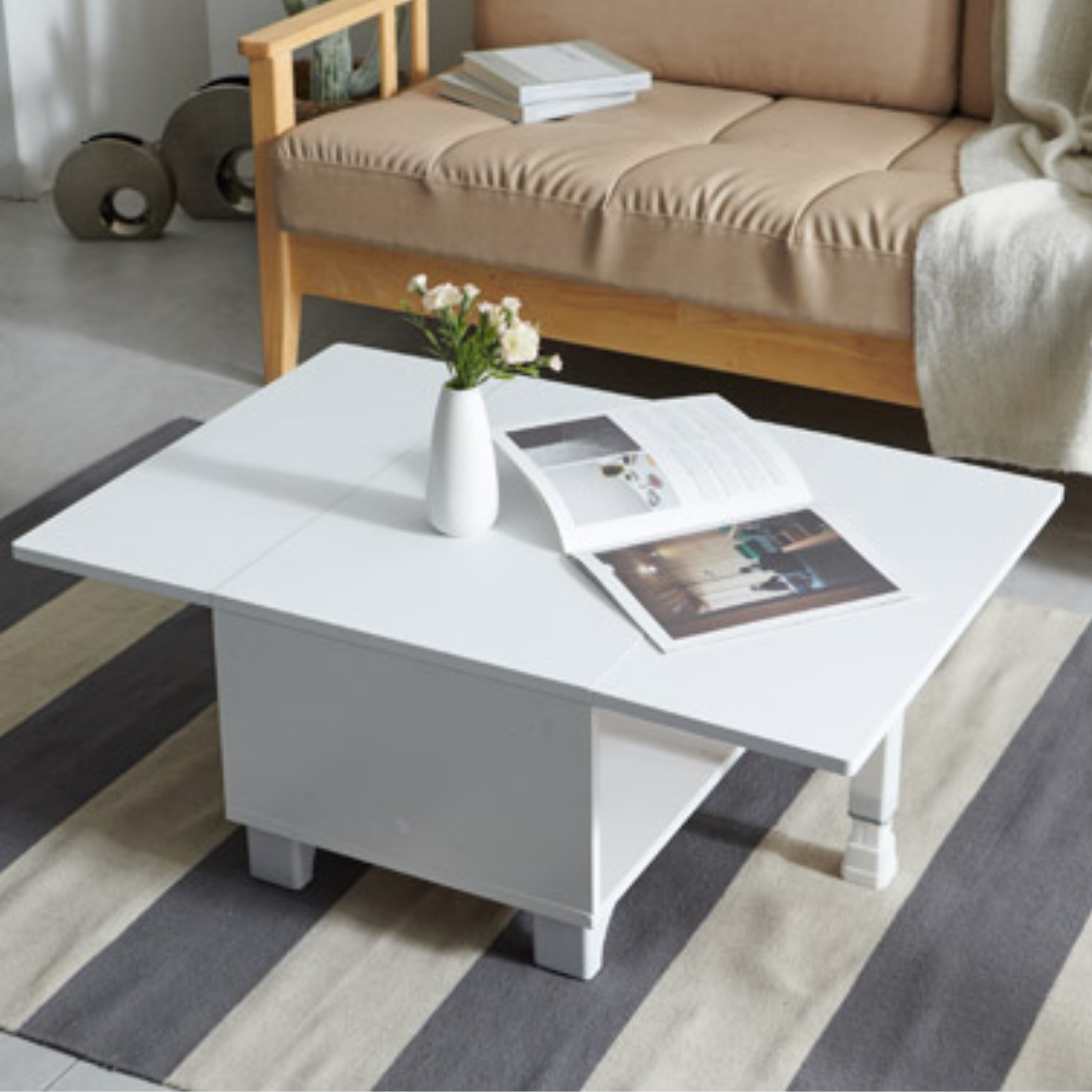 확장형 거실 낮은테이블 거실용탁자 미니티테이블 작은테이블 쇼파 소파 모듈 좌식 화이트