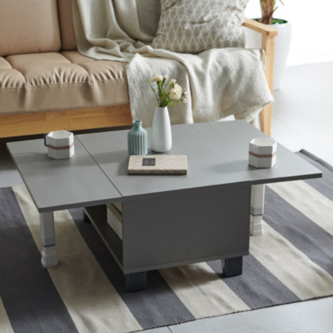 확장형 거실 낮은테이블 거실용탁자 미니티테이블 작은테이블 쇼파 소파 모듈 좌식 화이트