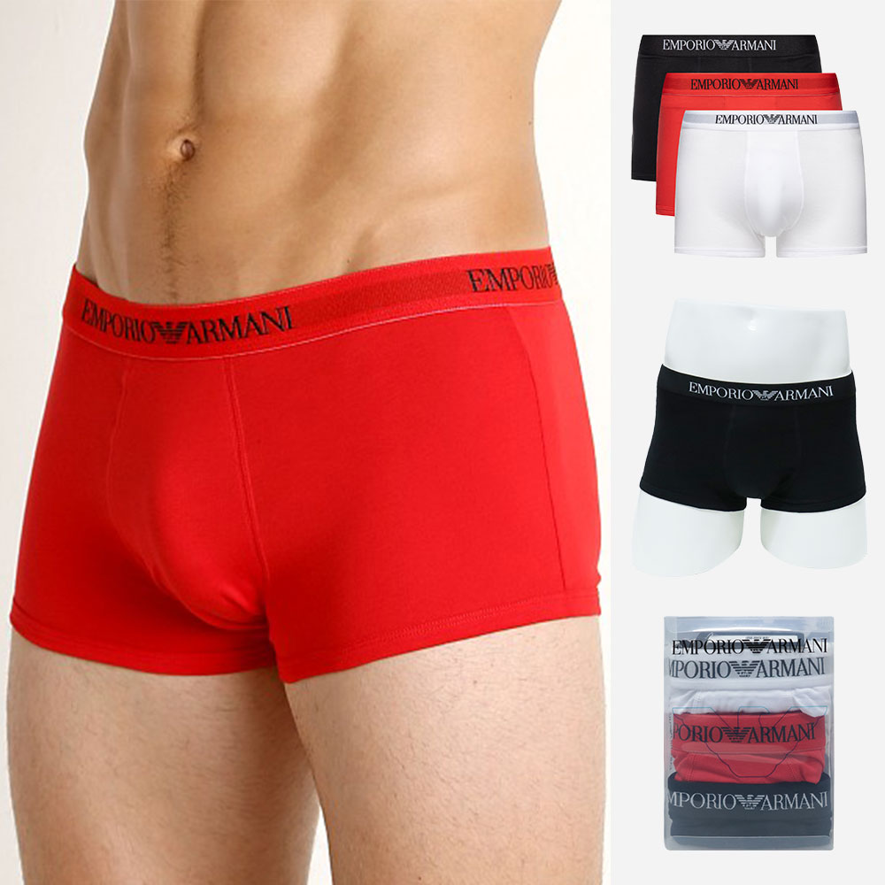 알마니 남성 속옷 팬티 드로즈 3PACK CC722 23410 - 메인 이미지
